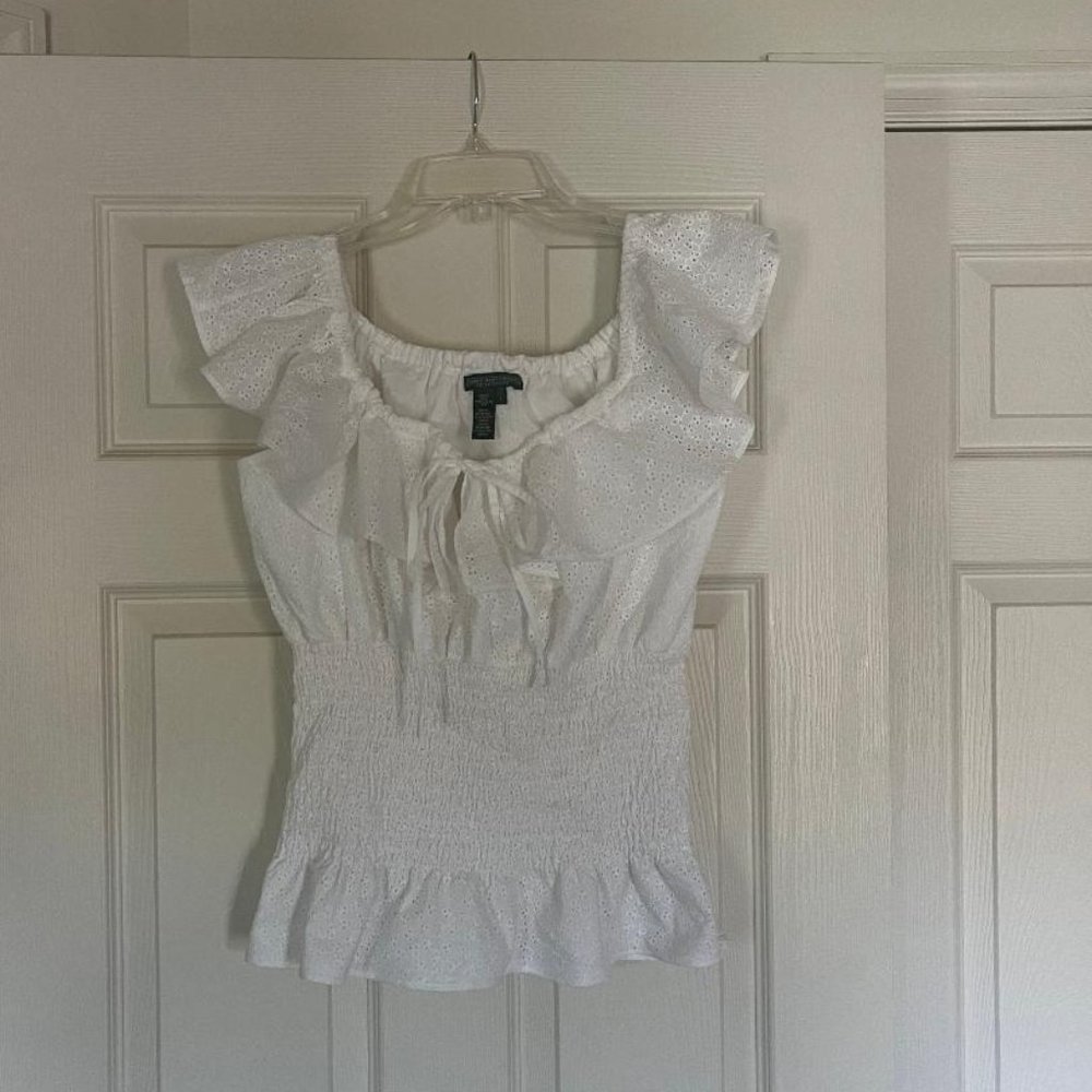 Ralph Lauren, White peplum top